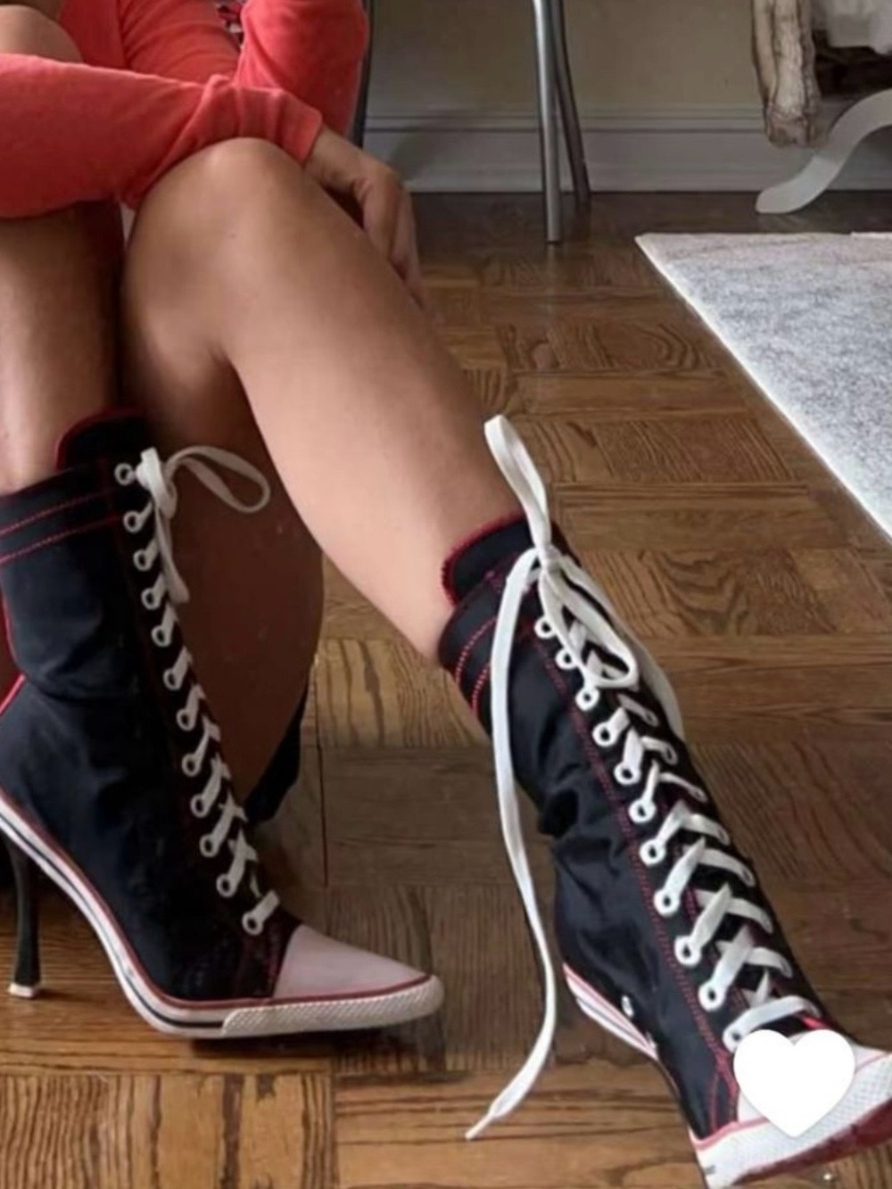 Vintage Anne Michelle Y2K  Lace Up sneaker High Heel Boot